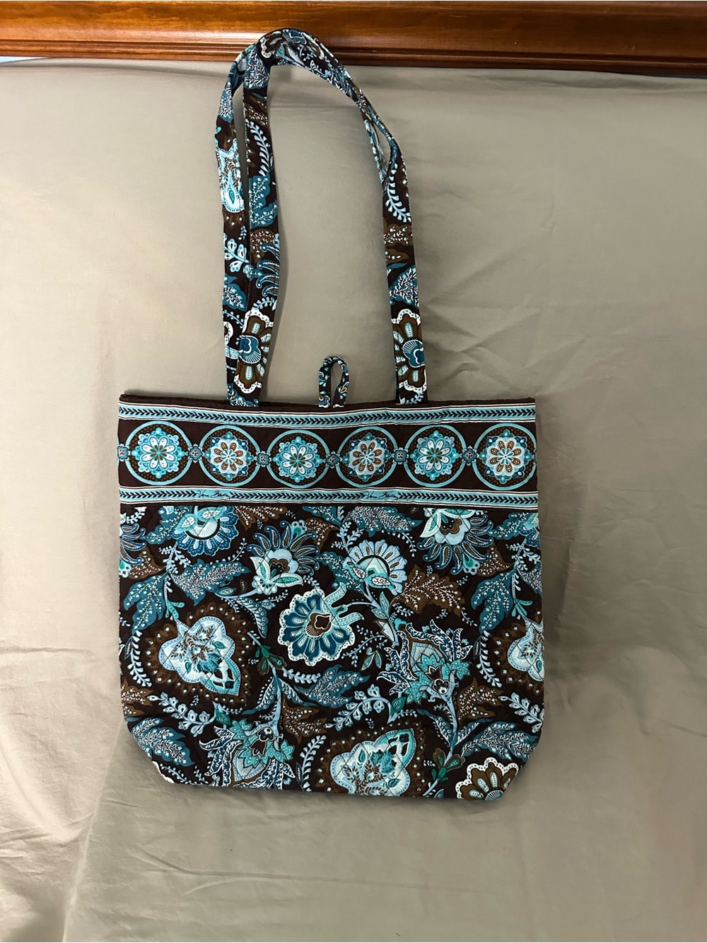 Vera Bradley Quilted Cotton Shoulder Tote Bag Floral Print